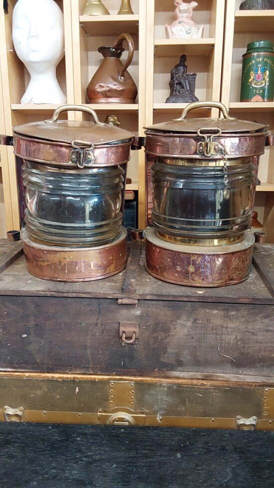 Pair of Vintage Ship's Lanterns