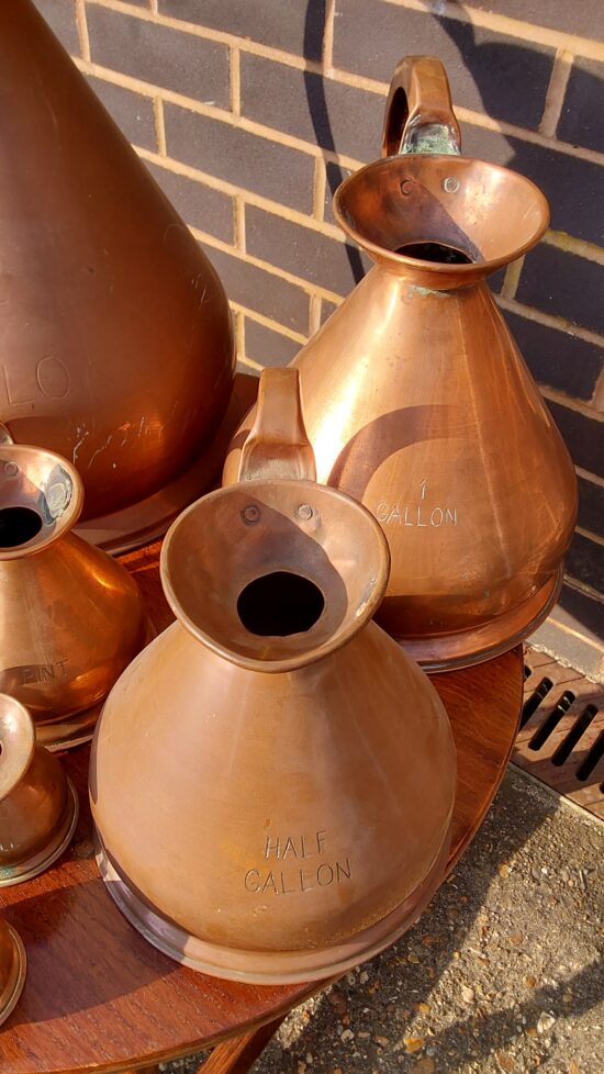 Antique Copper Beer Jugs - Image 3