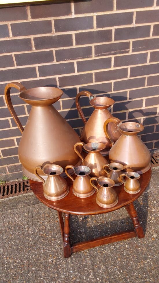 Antique Copper Beer Jugs