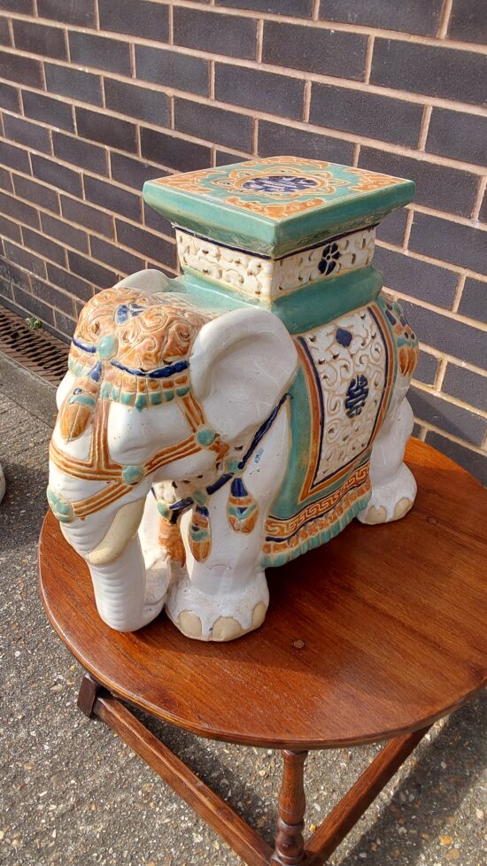 Large Ceramic Elephant Plant Stand/Stool