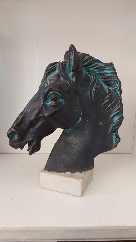 Metal (Faux Bronze) Horse Head Figure