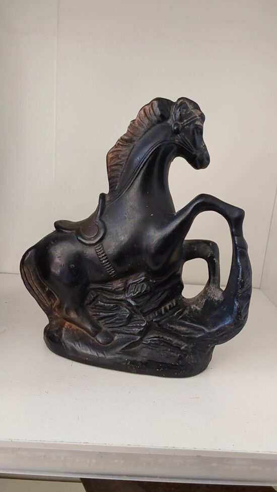 Pair of Vintage Plaster/Chalkware Black Horses (2 pairs available) - Image 2